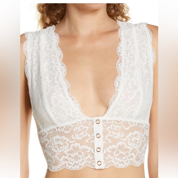 Free People Other - NWOT Free people heartbreaker brami bralette white lace size small